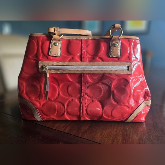 Coach Papaya Orange Peyton Kisslock Hand Bag - Picture 3 of 17